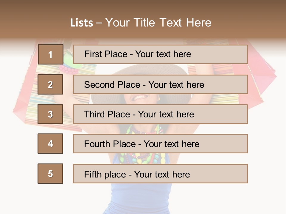 Bags Girl Paper PowerPoint Template