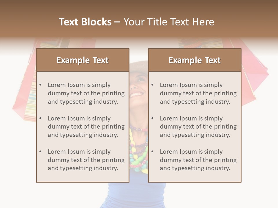 Bags Girl Paper PowerPoint Template