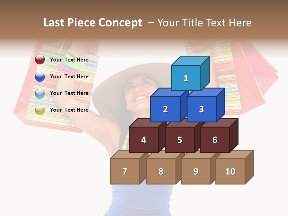 Bags Girl Paper PowerPoint Template