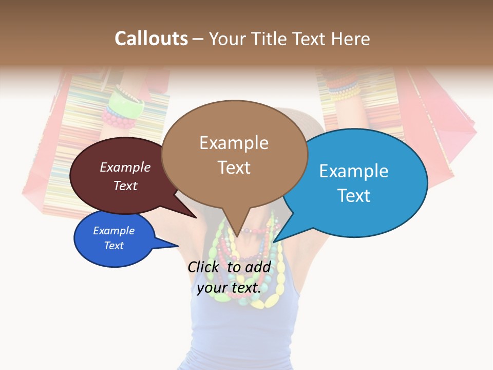 Bags Girl Paper PowerPoint Template