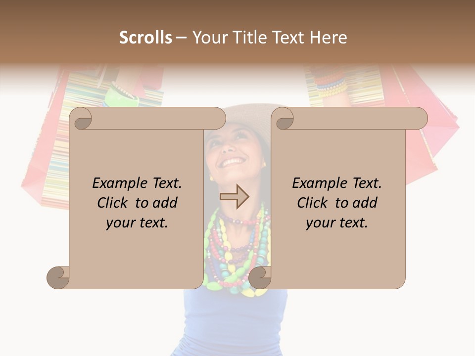 Bags Girl Paper PowerPoint Template