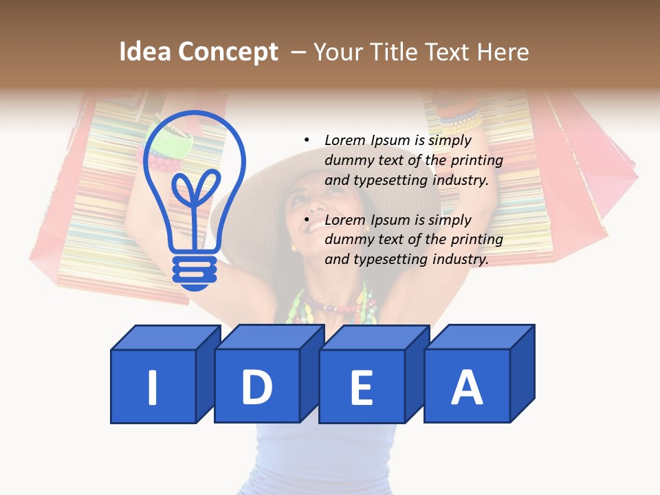 Bags Girl Paper PowerPoint Template