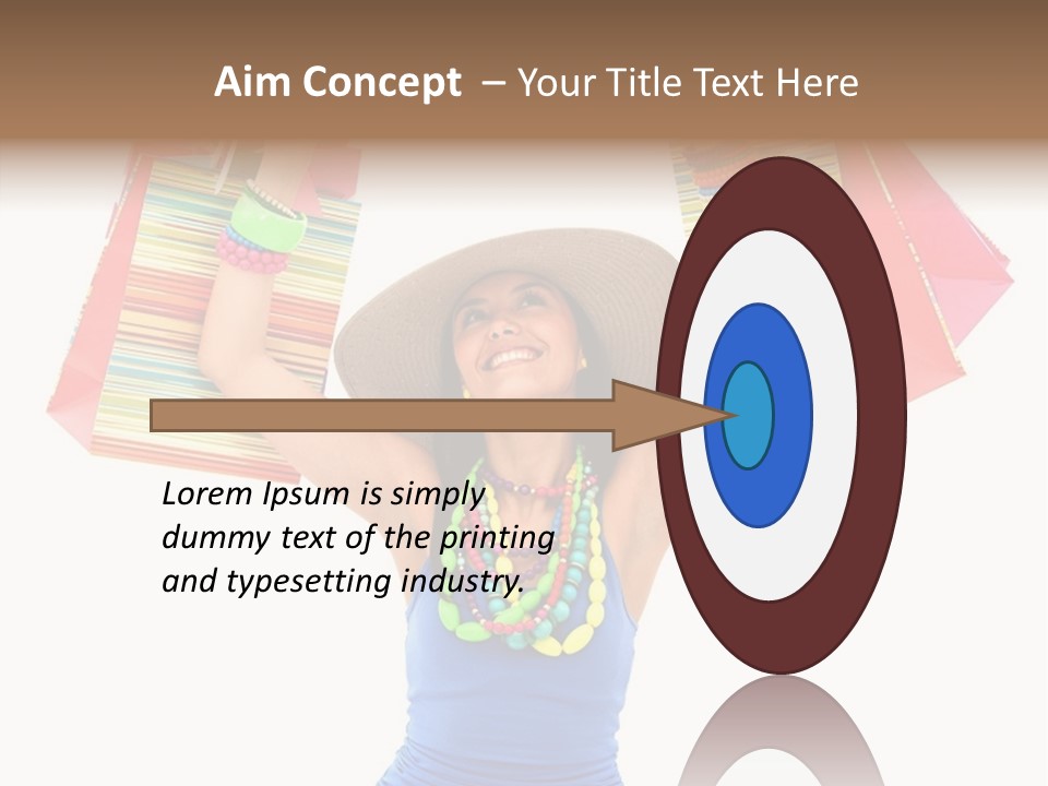 Bags Girl Paper PowerPoint Template