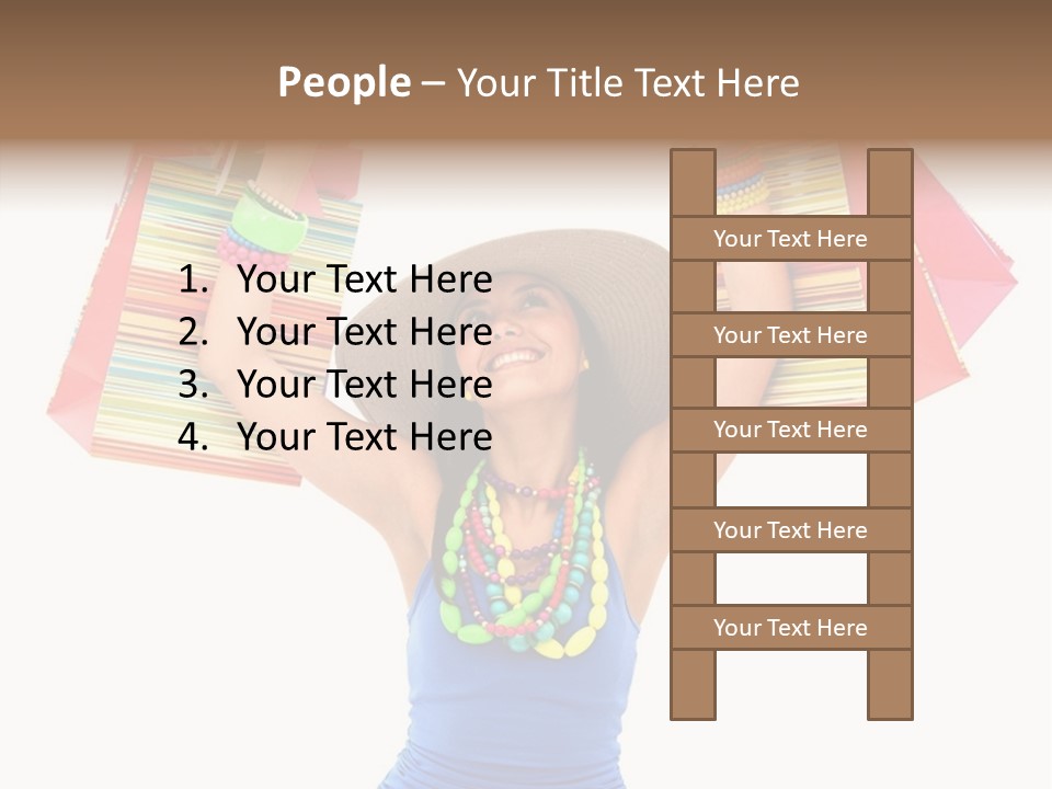 Bags Girl Paper PowerPoint Template