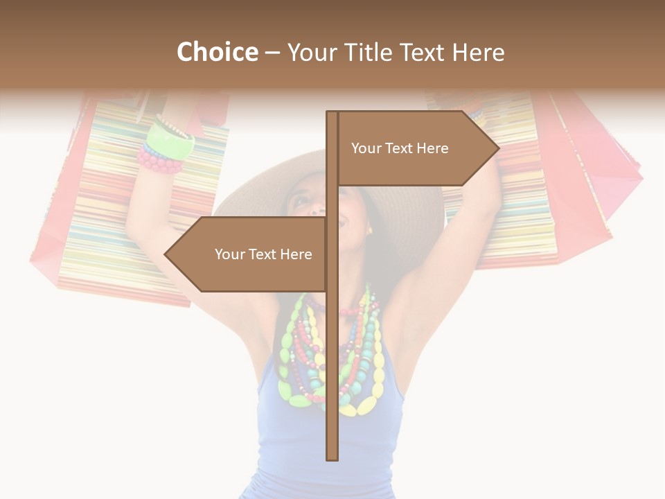 Bags Girl Paper PowerPoint Template