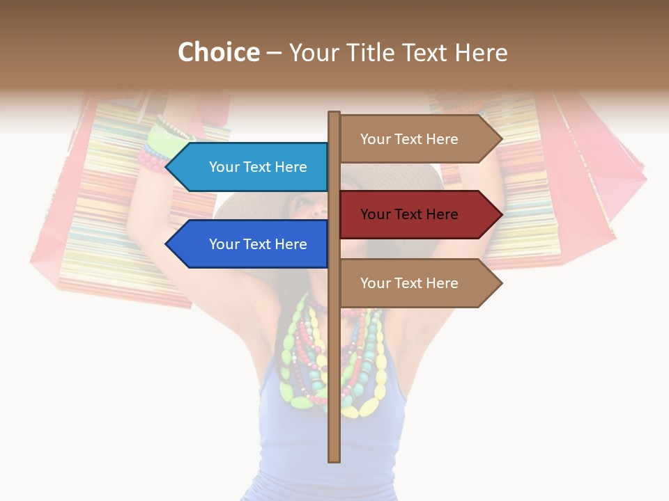 Bags Girl Paper PowerPoint Template