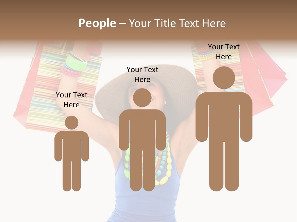 Bags Girl Paper PowerPoint Template