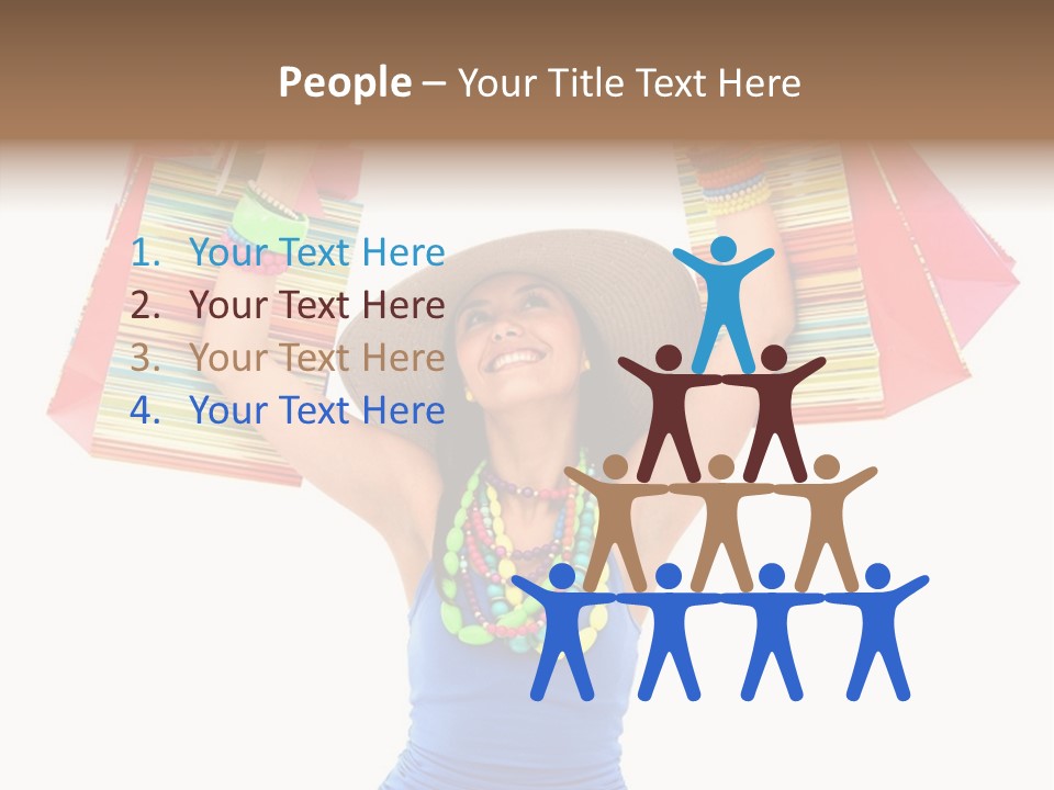 Bags Girl Paper PowerPoint Template