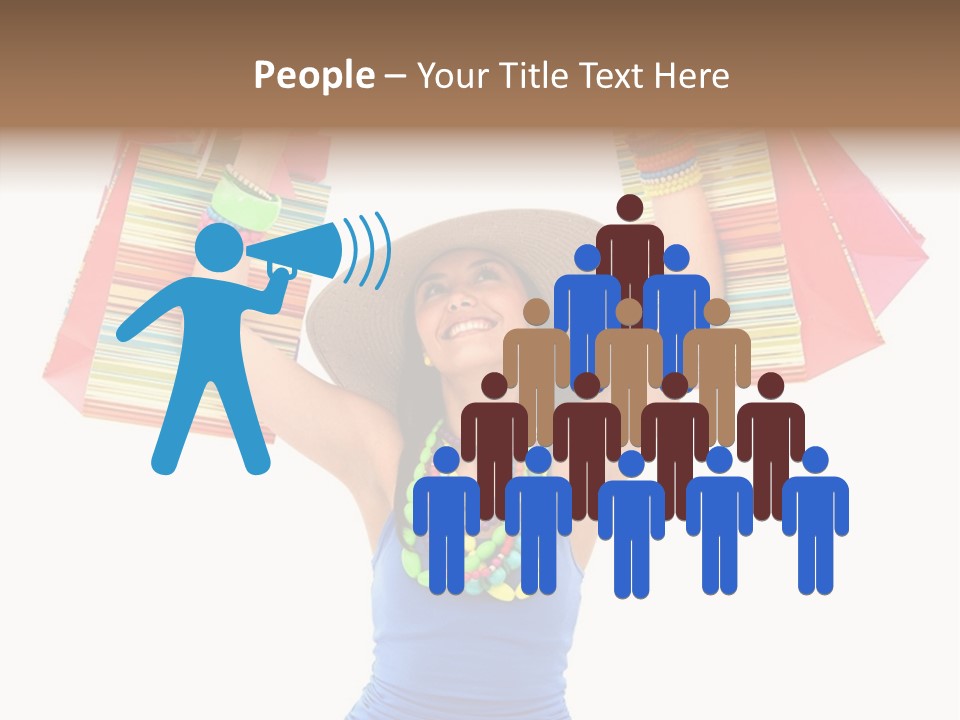 Bags Girl Paper PowerPoint Template