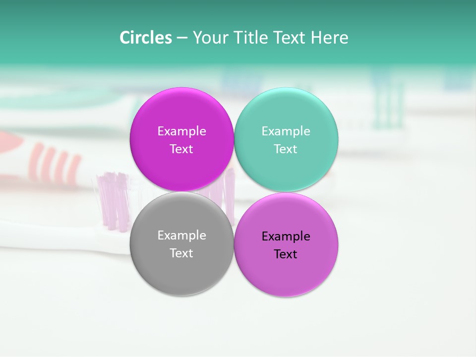 A Group Of Toothbrushes Sitting On Top Of A Table PowerPoint Template