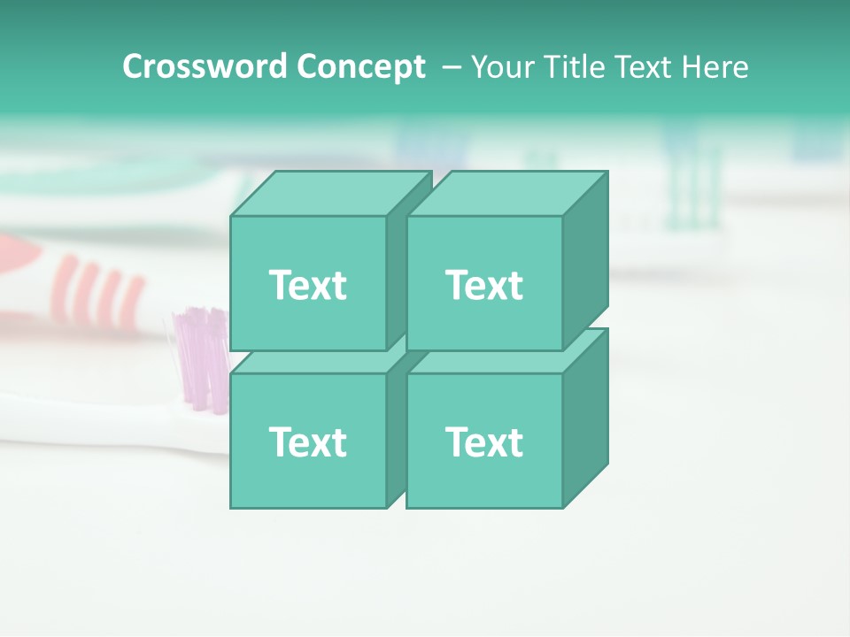 A Group Of Toothbrushes Sitting On Top Of A Table PowerPoint Template
