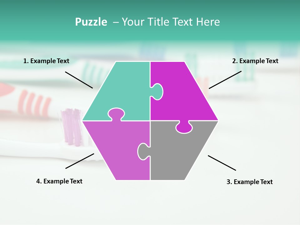 A Group Of Toothbrushes Sitting On Top Of A Table PowerPoint Template