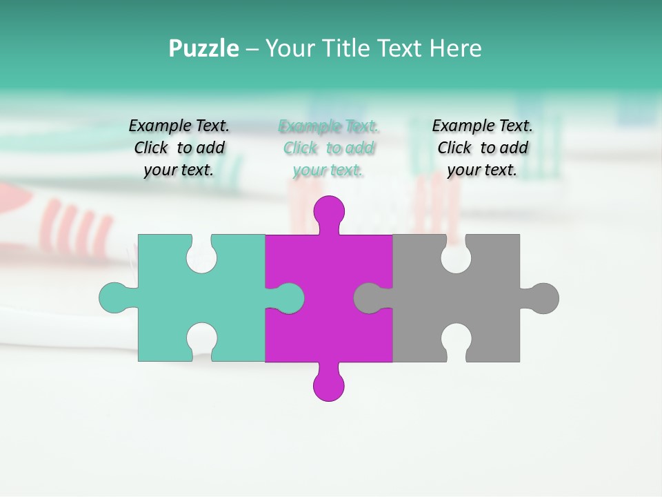 A Group Of Toothbrushes Sitting On Top Of A Table PowerPoint Template