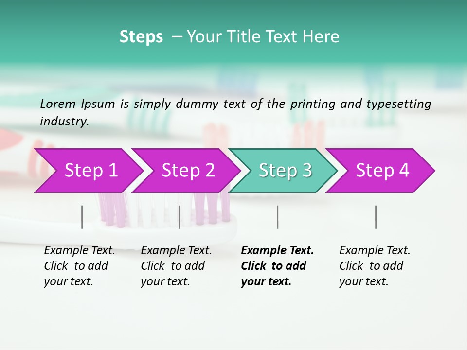 A Group Of Toothbrushes Sitting On Top Of A Table PowerPoint Template
