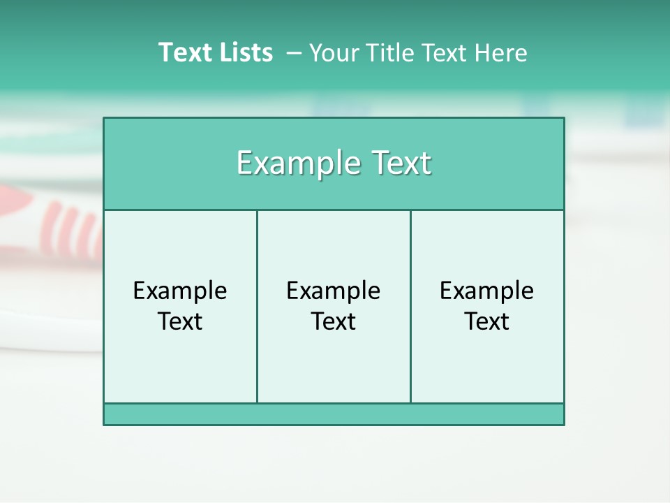 A Group Of Toothbrushes Sitting On Top Of A Table PowerPoint Template