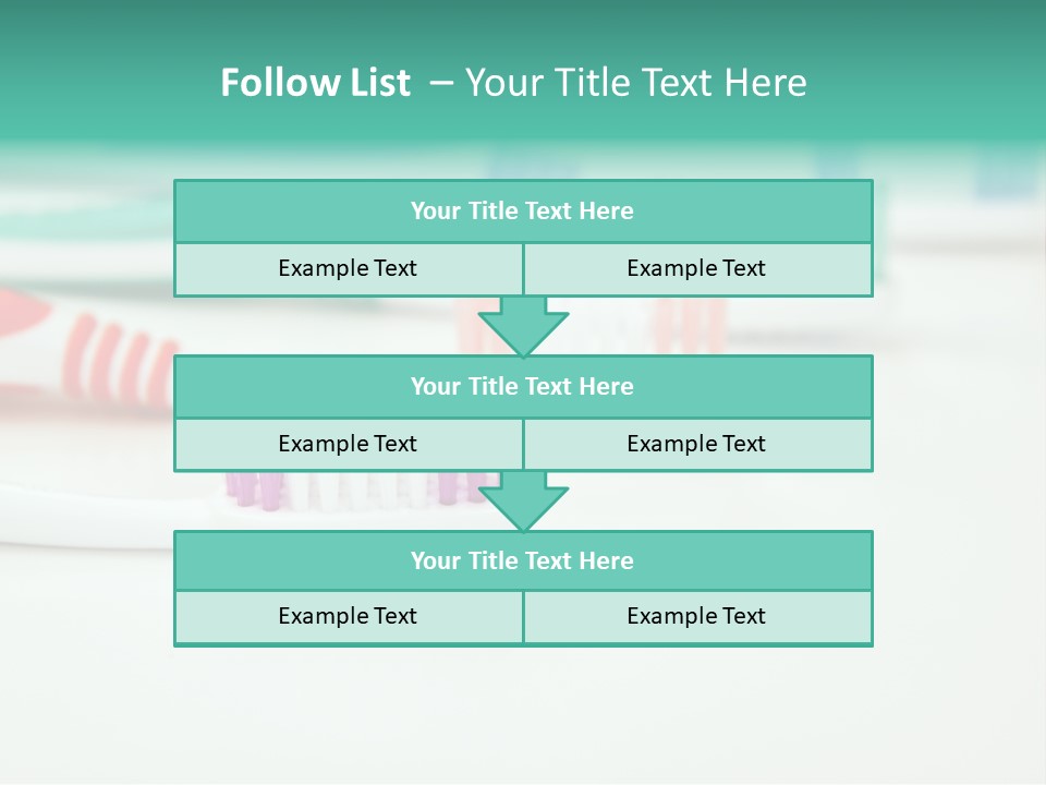 A Group Of Toothbrushes Sitting On Top Of A Table PowerPoint Template
