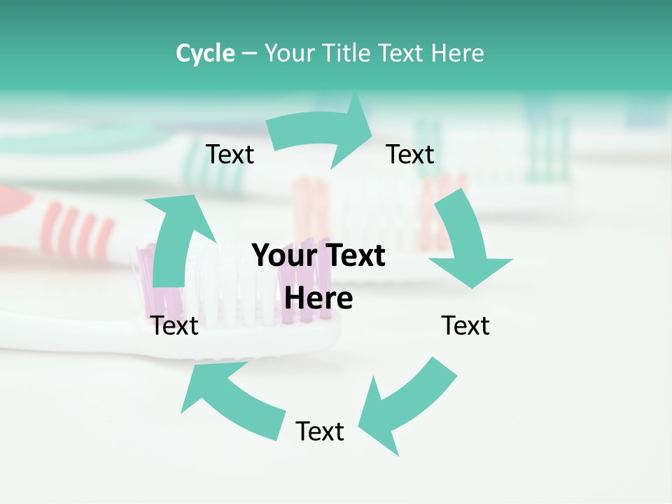 A Group Of Toothbrushes Sitting On Top Of A Table PowerPoint Template