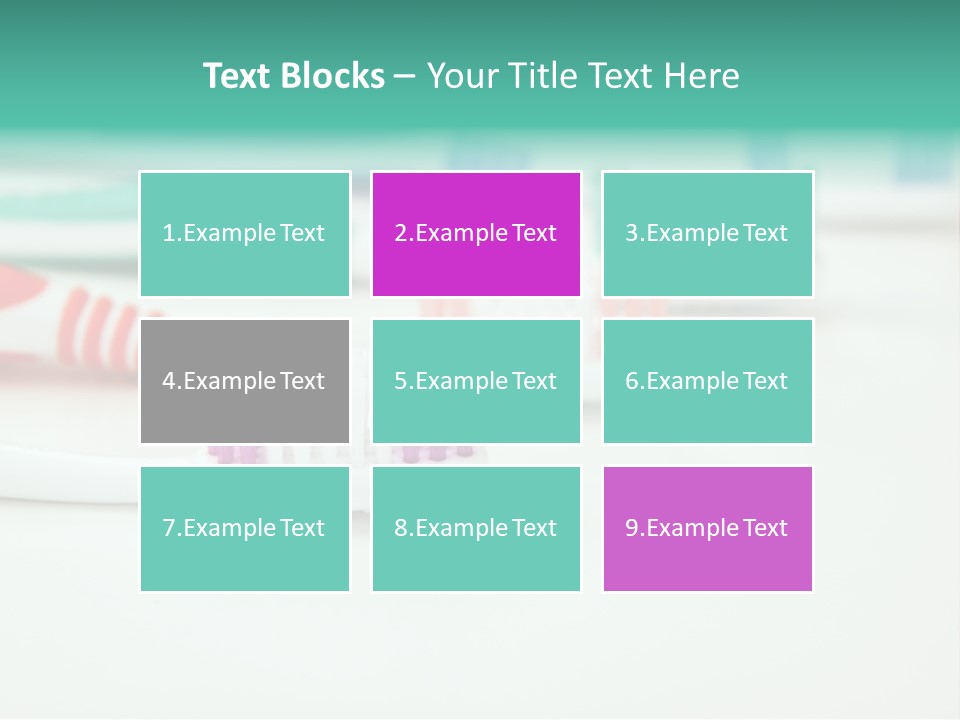 A Group Of Toothbrushes Sitting On Top Of A Table PowerPoint Template