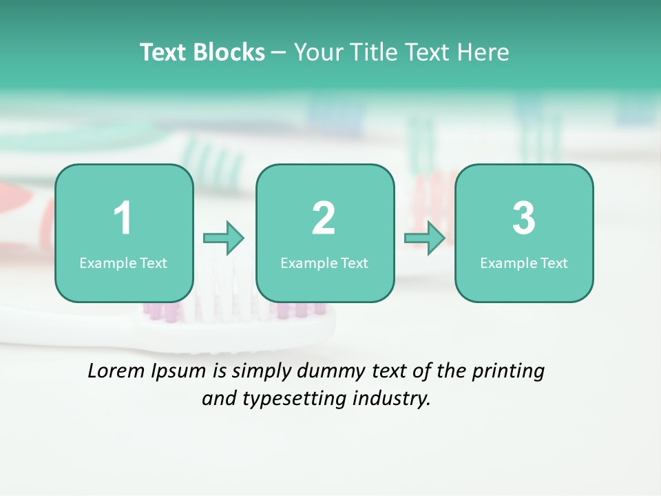 A Group Of Toothbrushes Sitting On Top Of A Table PowerPoint Template