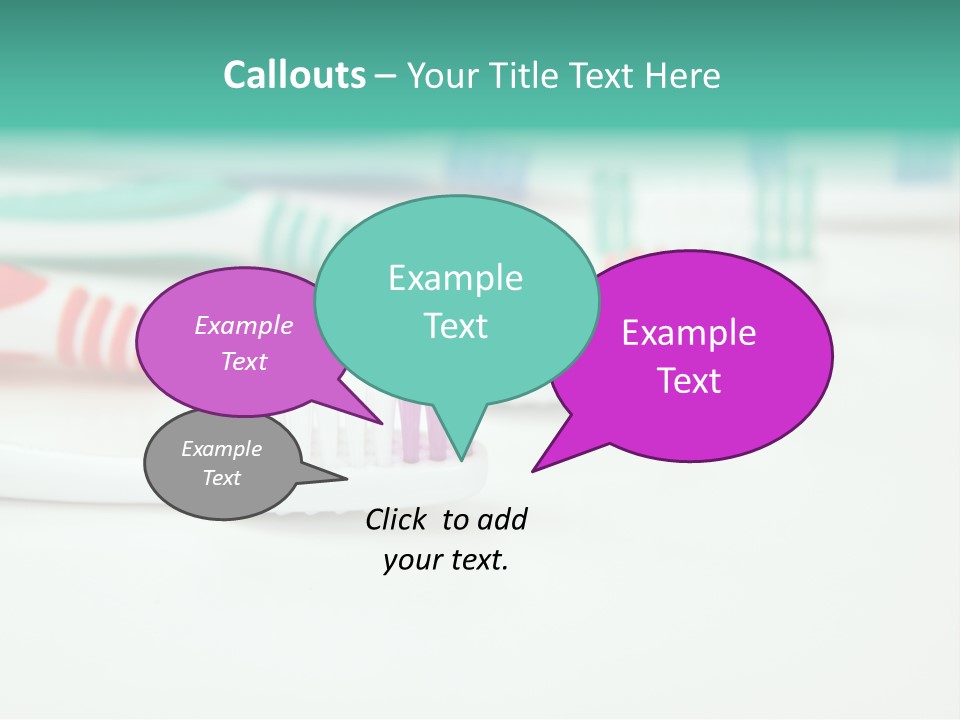 A Group Of Toothbrushes Sitting On Top Of A Table PowerPoint Template