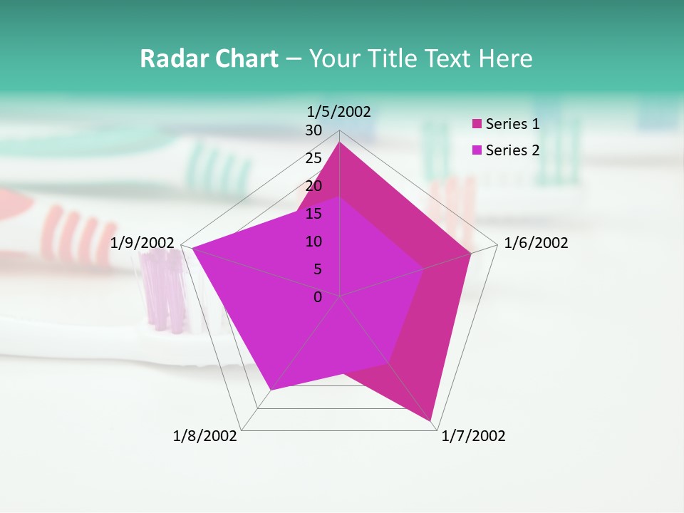 A Group Of Toothbrushes Sitting On Top Of A Table PowerPoint Template