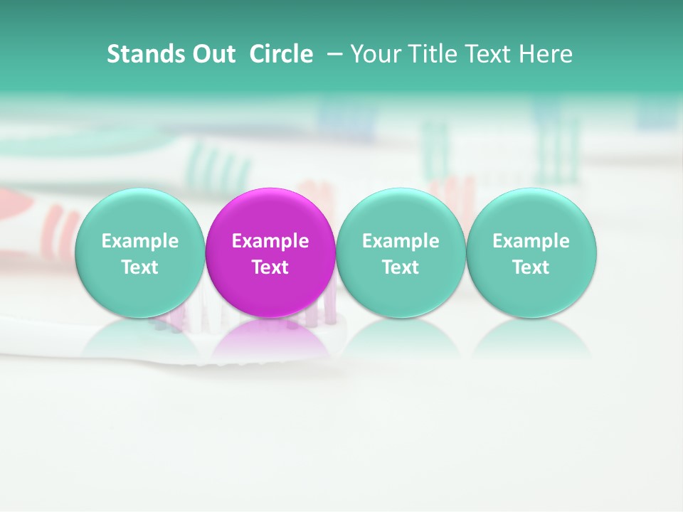 A Group Of Toothbrushes Sitting On Top Of A Table PowerPoint Template