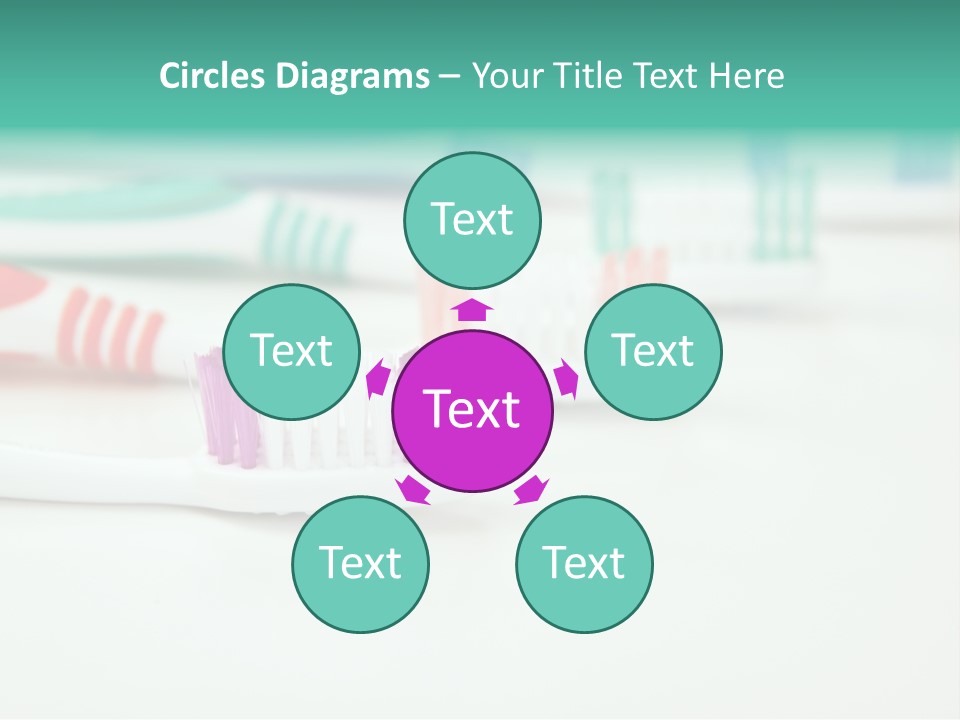 A Group Of Toothbrushes Sitting On Top Of A Table PowerPoint Template