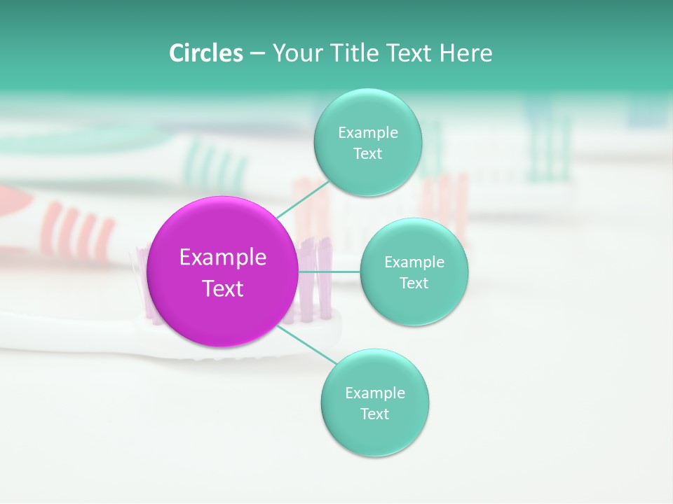 A Group Of Toothbrushes Sitting On Top Of A Table PowerPoint Template
