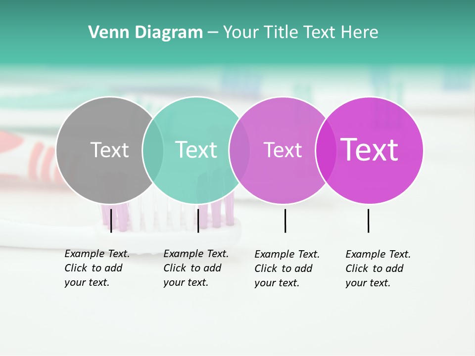 A Group Of Toothbrushes Sitting On Top Of A Table PowerPoint Template