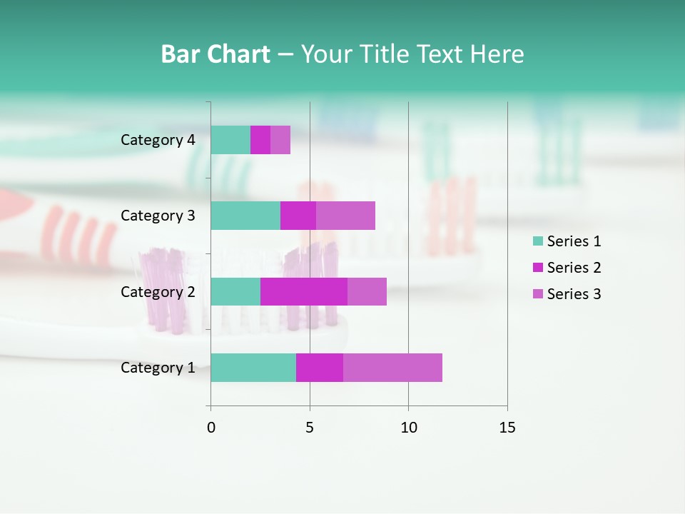 A Group Of Toothbrushes Sitting On Top Of A Table PowerPoint Template