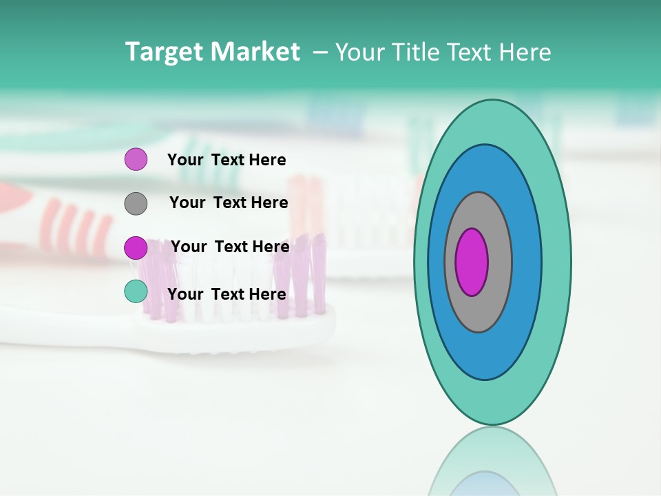 A Group Of Toothbrushes Sitting On Top Of A Table PowerPoint Template