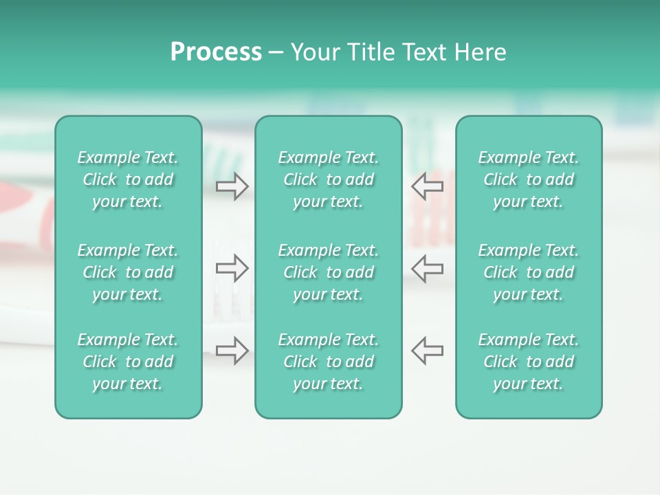 A Group Of Toothbrushes Sitting On Top Of A Table PowerPoint Template