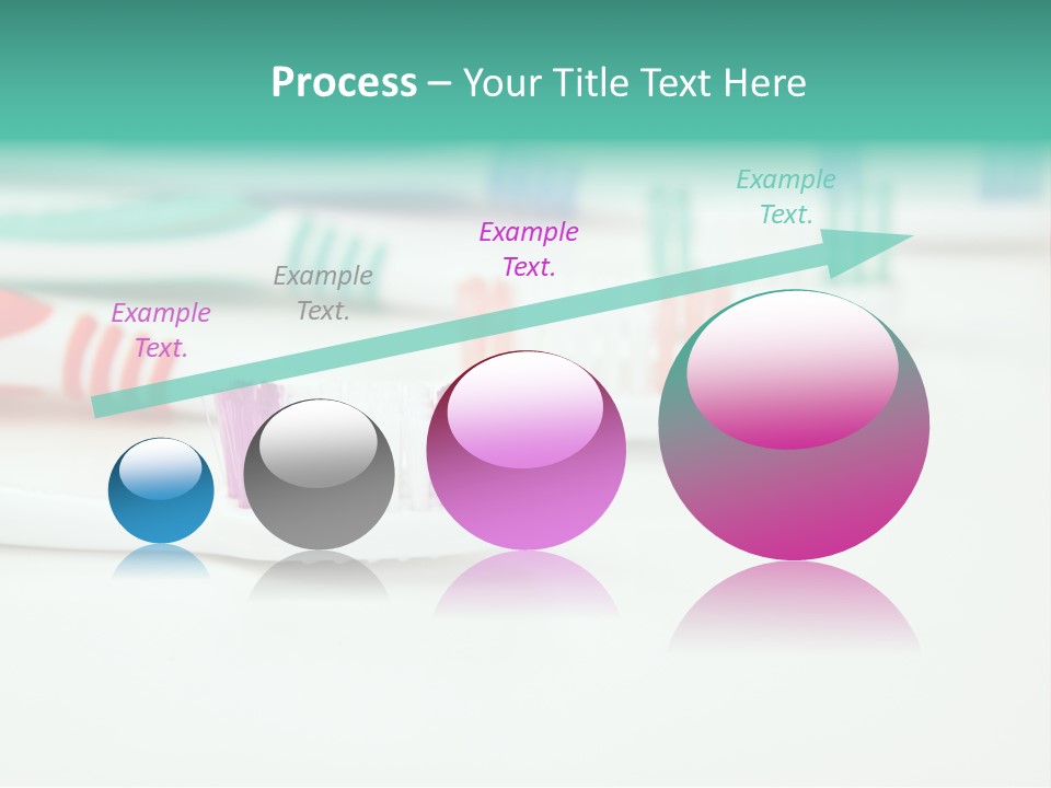 A Group Of Toothbrushes Sitting On Top Of A Table PowerPoint Template