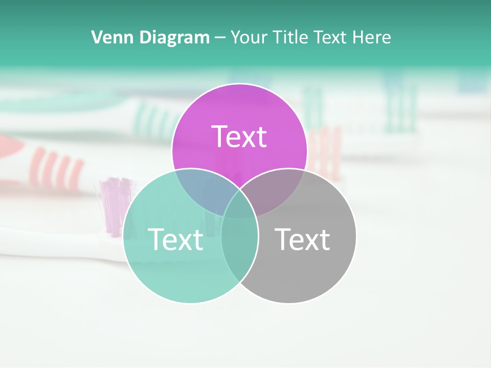 A Group Of Toothbrushes Sitting On Top Of A Table PowerPoint Template