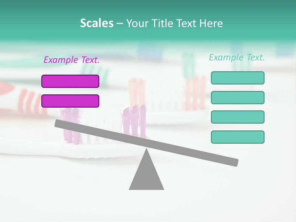 A Group Of Toothbrushes Sitting On Top Of A Table PowerPoint Template