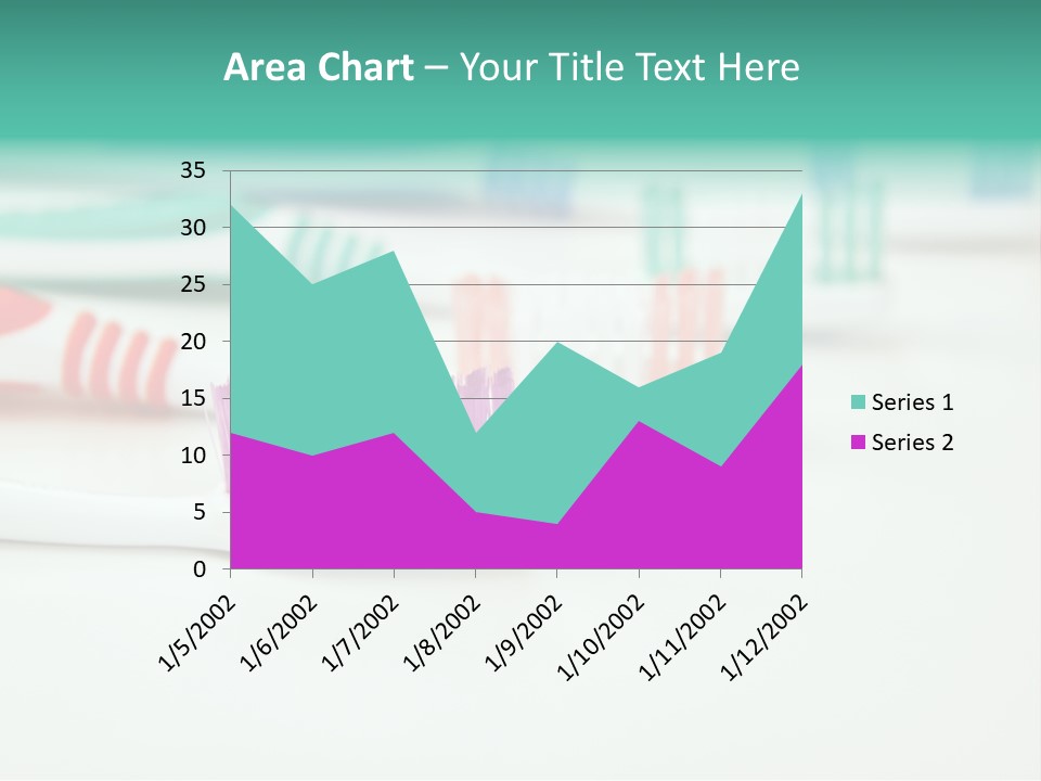 A Group Of Toothbrushes Sitting On Top Of A Table PowerPoint Template