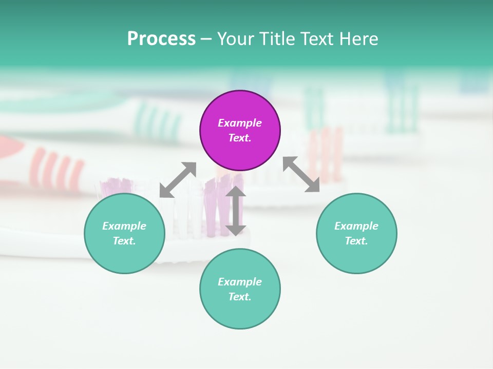 A Group Of Toothbrushes Sitting On Top Of A Table PowerPoint Template
