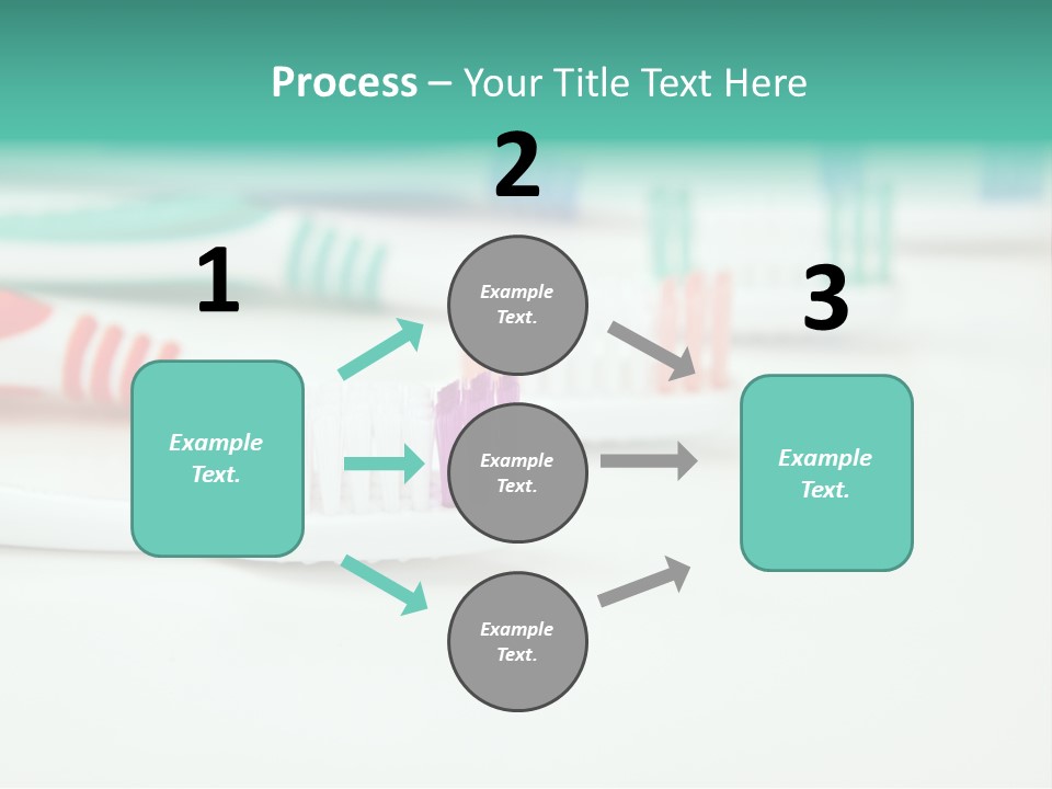 A Group Of Toothbrushes Sitting On Top Of A Table PowerPoint Template