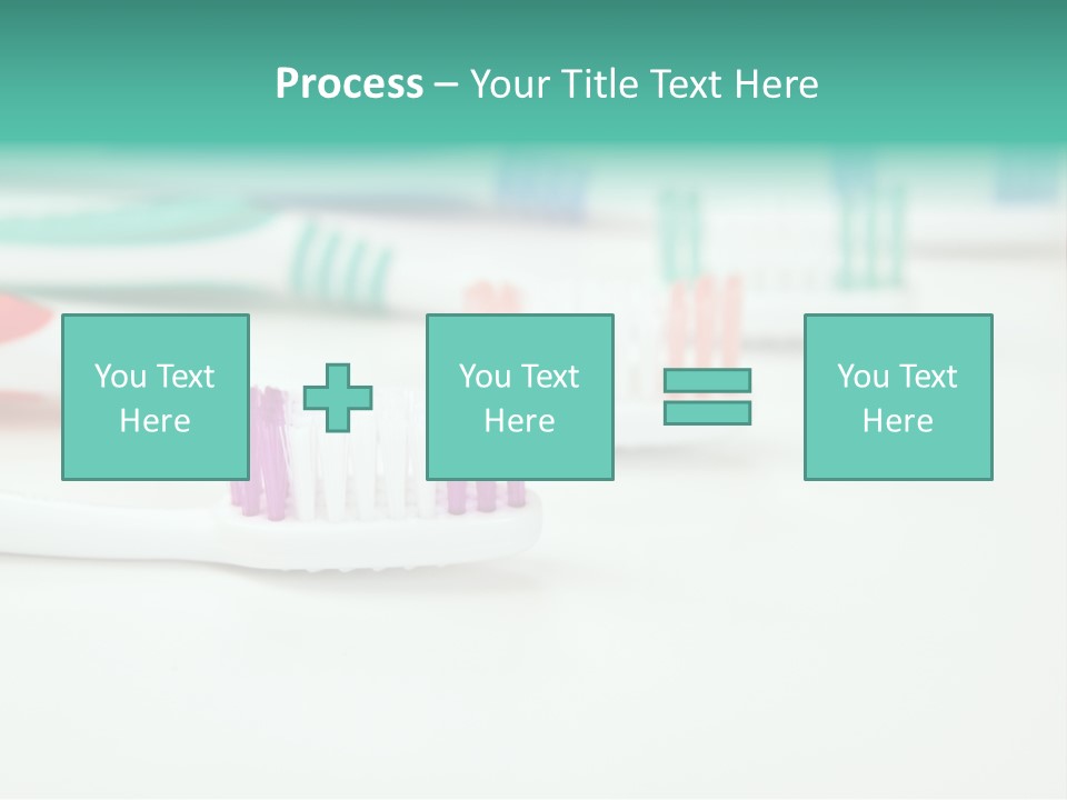 A Group Of Toothbrushes Sitting On Top Of A Table PowerPoint Template