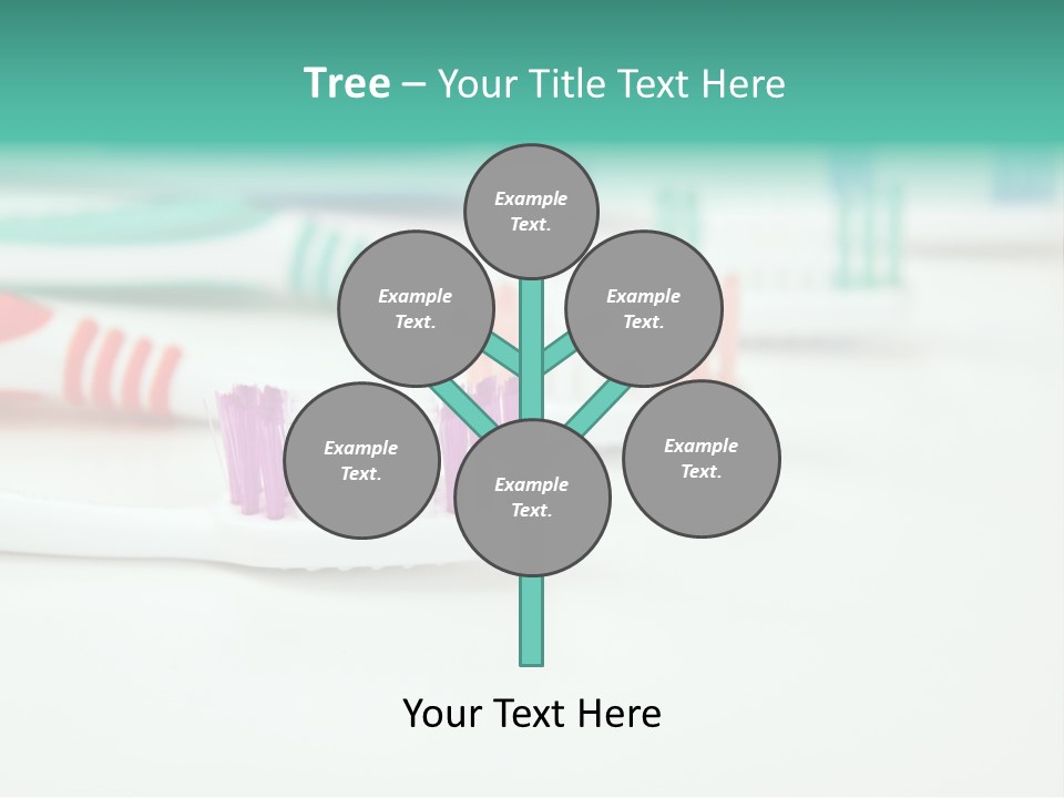 A Group Of Toothbrushes Sitting On Top Of A Table PowerPoint Template