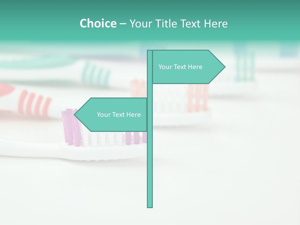 A Group Of Toothbrushes Sitting On Top Of A Table PowerPoint Template
