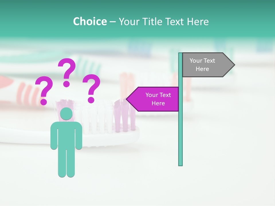 A Group Of Toothbrushes Sitting On Top Of A Table PowerPoint Template