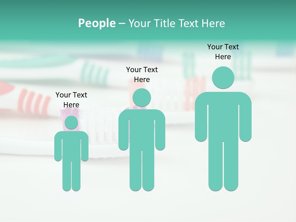 A Group Of Toothbrushes Sitting On Top Of A Table PowerPoint Template