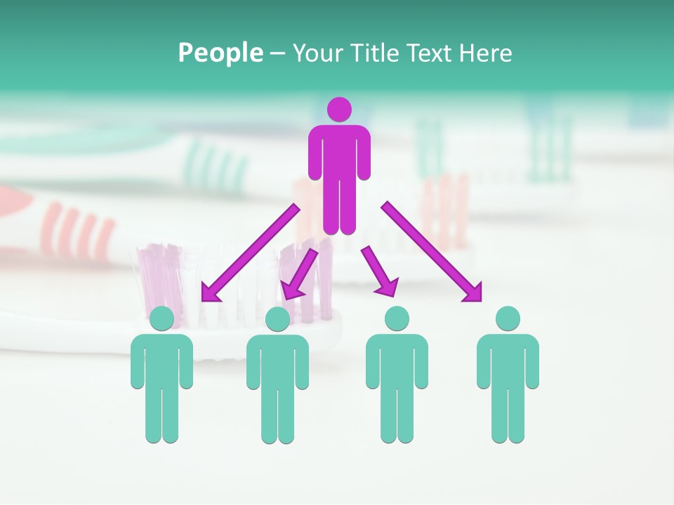 A Group Of Toothbrushes Sitting On Top Of A Table PowerPoint Template