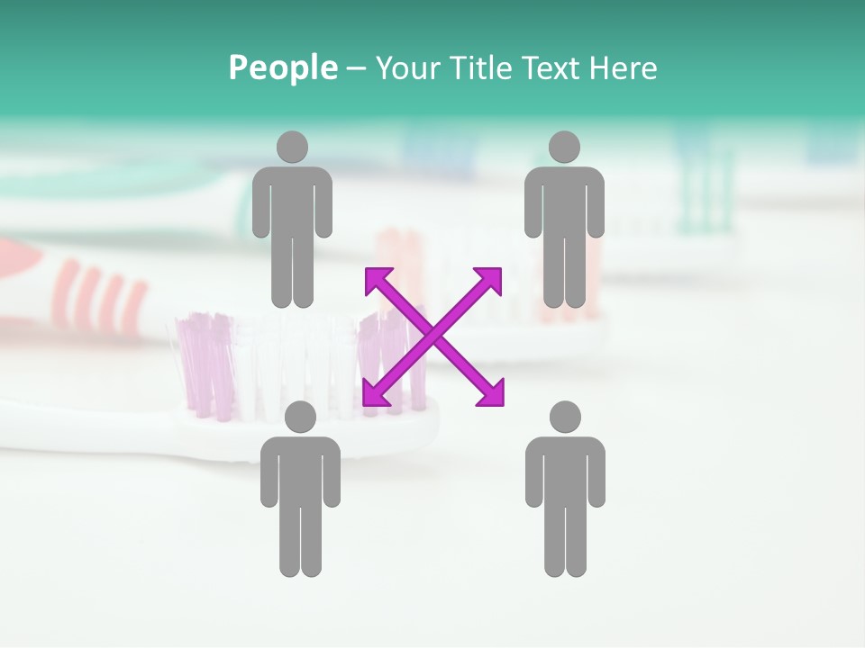 A Group Of Toothbrushes Sitting On Top Of A Table PowerPoint Template
