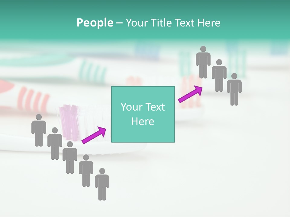 A Group Of Toothbrushes Sitting On Top Of A Table PowerPoint Template