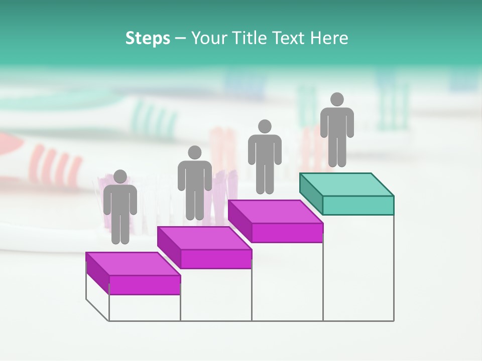 A Group Of Toothbrushes Sitting On Top Of A Table PowerPoint Template