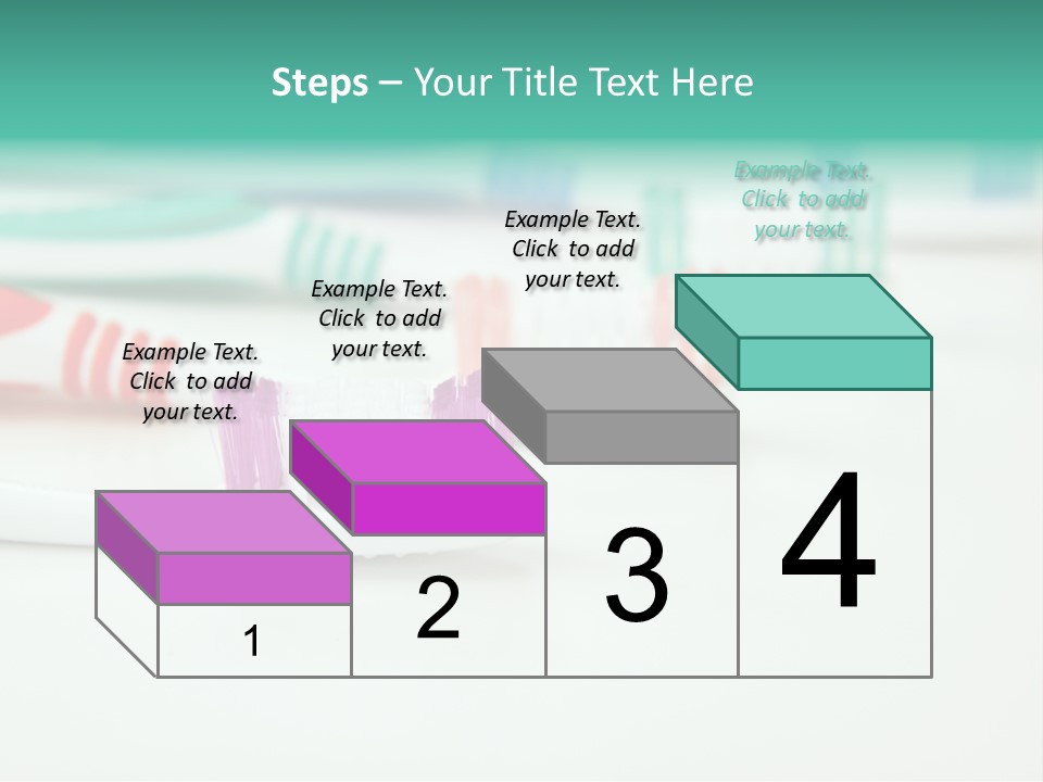 A Group Of Toothbrushes Sitting On Top Of A Table PowerPoint Template
