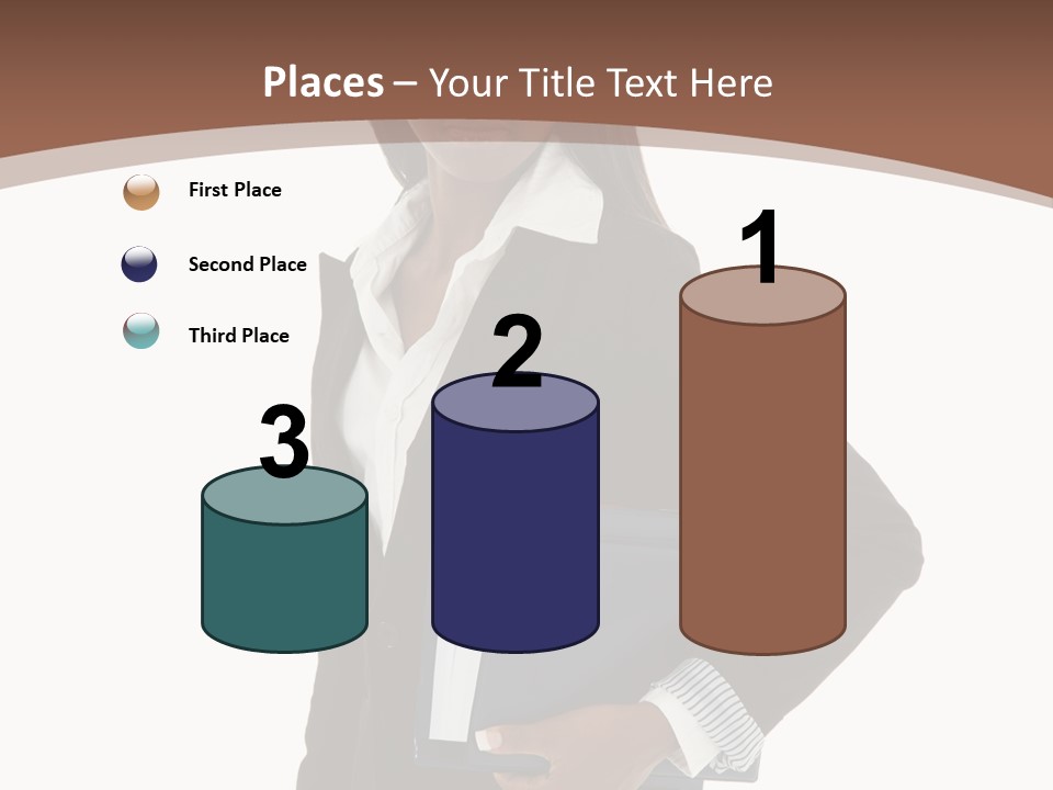 A Woman In A Business Suit Holding A Folder PowerPoint Template