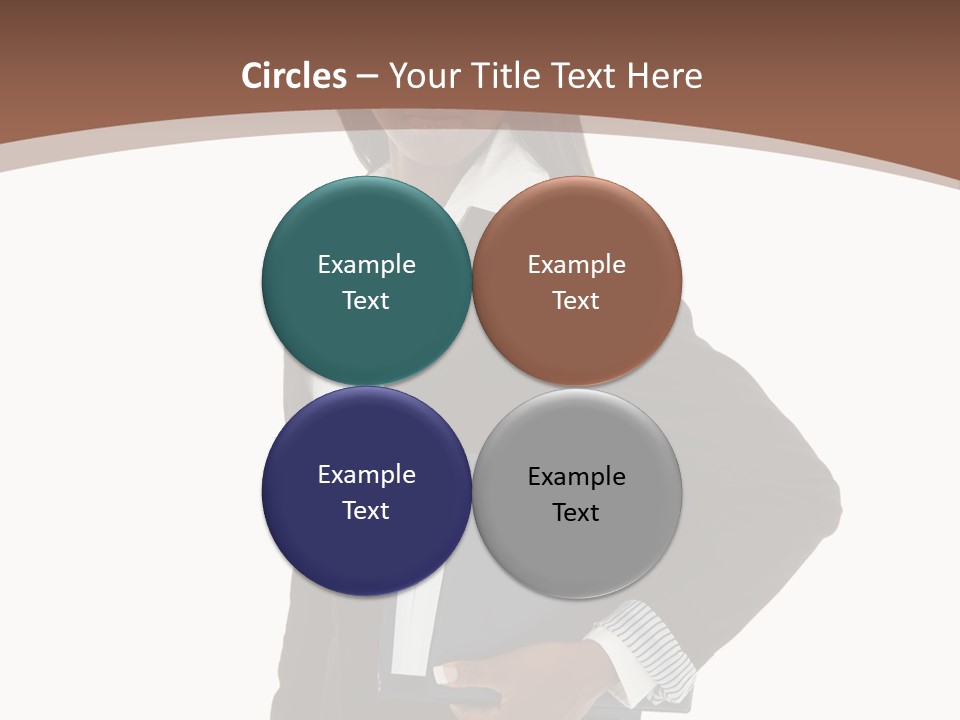 A Woman In A Business Suit Holding A Folder PowerPoint Template